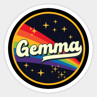 Gemma // Rainbow In Space Vintage Style Sticker